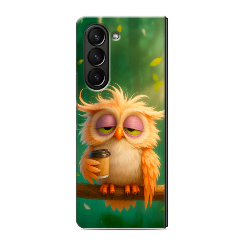 Пластиковый чехол на Samsung Galaxy Z Fold 5 с принтом сова Пластиковый чехол на Samsung Galaxy Z Fold 5 с принтом сова