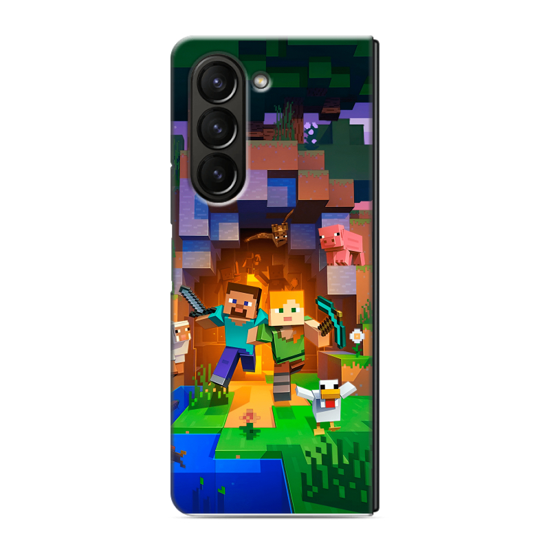 Пластиковый чехол на Samsung Galaxy Z Fold 5 с принтом Майнкрафт Minecraft Пластиковый чехол на Samsung Galaxy Z Fold 5 с принтом Майнкрафт Minecraft