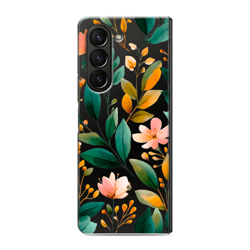 Пластиковый чехол на Samsung Galaxy Z Fold 5 с принтом Цветы паттерн Пластиковый чехол на Samsung Galaxy Z Fold 5 с принтом Цветы паттерн