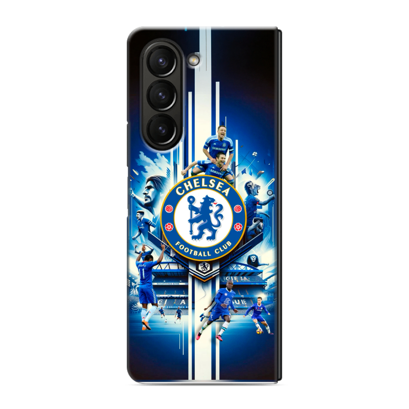 Пластиковый чехол на Samsung Galaxy Z Fold 5 с принтом Chelsea Челси Пластиковый чехол на Samsung Galaxy Z Fold 5 с принтом Chelsea Челси