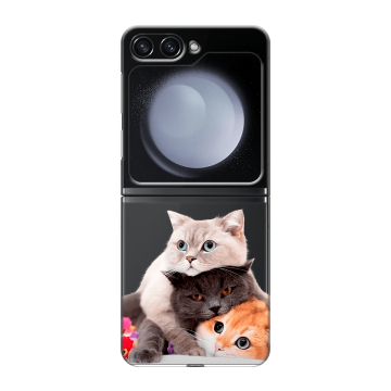 Пластиковый чехол на Samsung Galaxy Z Flip 5 с принтом Кошки Пластиковый чехол на Samsung Galaxy Z Flip 5 с принтом Кошки