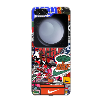 Пластиковый чехол на Samsung Galaxy Z Flip 5 с принтом Найк Nike яркий