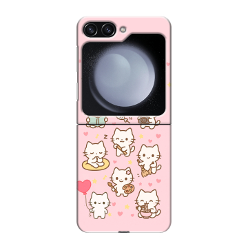 Пластиковый чехол на Samsung Galaxy Z Flip 5 с принтом Hello Kitty Хелоу Кити