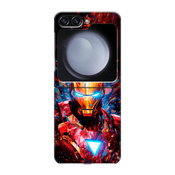 Пластиковый чехол на Samsung Galaxy Z Flip 5 с принтом Железный человек Ironman