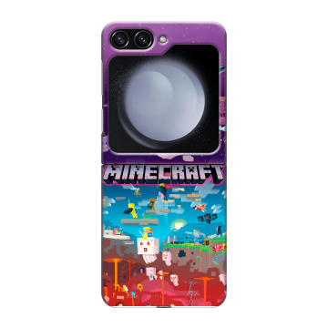 Пластиковый чехол на Samsung Galaxy Z Flip 5 с принтом Майнкрафт Minecraft