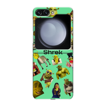 Пластиковый чехол на Samsung Galaxy Z Flip 5 с принтом Шрек Shrek