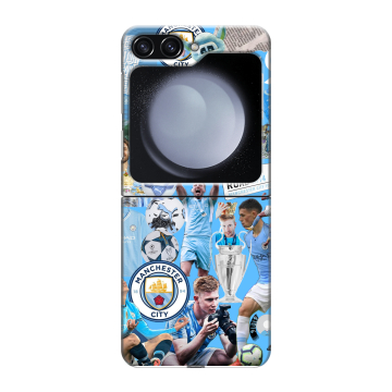 Пластиковый чехол на Samsung Galaxy Z Flip 5 с принтом Man City Манчестер Сити
