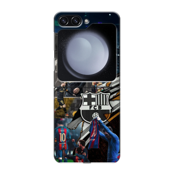 Пластиковый чехол на Samsung Galaxy Z Flip 5 с принтом Messi Barcelona Пластиковый чехол на Samsung Galaxy Z Flip 5 с принтом Messi Barcelona