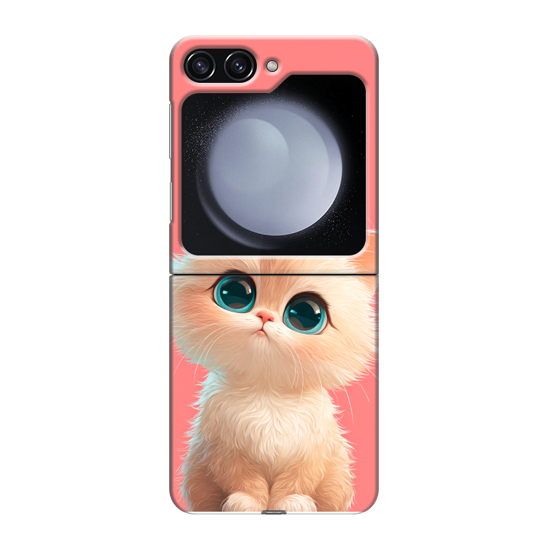 Пластиковый чехол на Samsung Galaxy Z Flip 5 с принтом Розовый котенок Пластиковый чехол на Samsung Galaxy Z Flip 5 с принтом Розовый котенок