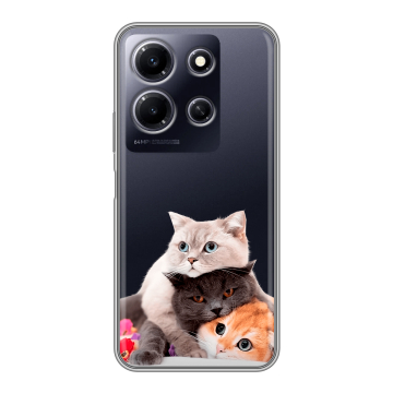 Силиконовый чехол на Infinix Note 30i с принтом Кошки Силиконовый чехол на Infinix Note 30i с принтом Кошки
