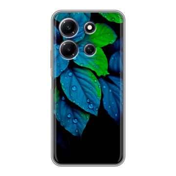 Силиконовый чехол на Infinix Note 30i с принтом Листья и роса