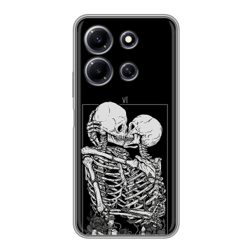 Силиконовый чехол на Infinix Note 30i с принтом Поцелуй скелетов Силиконовый чехол на Infinix Note 30i с принтом Поцелуй скелетов