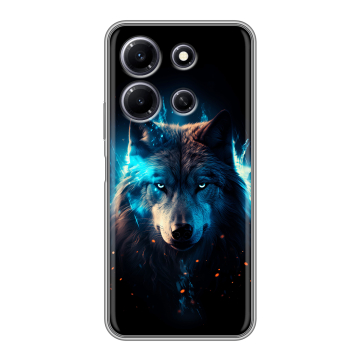 Силиконовый чехол на Infinix Note 30i с принтом Волк ночной Силиконовый чехол на Infinix Note 30i с принтом Волк ночной