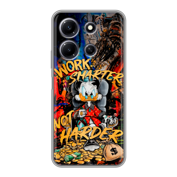 Силиконовый чехол на Infinix Note 30i с принтом Дональд Дак Деньги Силиконовый чехол на Infinix Note 30i с принтом Дональд Дак Деньги
