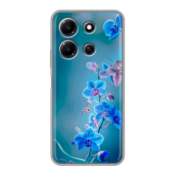 Силиконовый чехол на Infinix Note 30i с принтом Голубые цветы Силиконовый чехол на Infinix Note 30i с принтом Голубые цветы