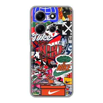 Силиконовый чехол на Infinix Note 30i с принтом Найк Nike яркий Силиконовый чехол на Infinix Note 30i с принтом Найк Nike яркий