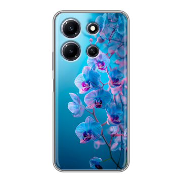 Силиконовый чехол на Infinix Note 30i с принтом голубые орхидеи Силиконовый чехол на Infinix Note 30i с принтом голубые орхидеи