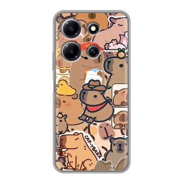 Силиконовый чехол на Infinix Note 30i с принтом капибара Силиконовый чехол на Infinix Note 30i с принтом капибара