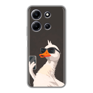 Силиконовый чехол на Infinix Note 30i с принтом утка в очках Силиконовый чехол на Infinix Note 30i с принтом утка в очках
