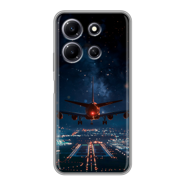 Силиконовый чехол на Infinix Note 30i с принтом самолет Силиконовый чехол на Infinix Note 30i с принтом самолет