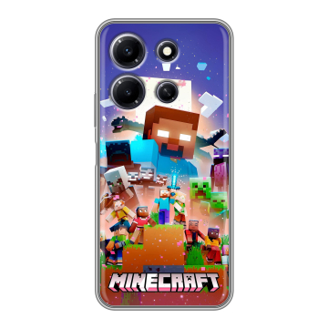 Силиконовый чехол на Infinix Note 30i с принтом Майнкрафт Minecraft Силиконовый чехол на Infinix Note 30i с принтом Майнкрафт Minecraft
