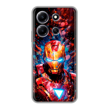 Силиконовый чехол на Infinix Note 30i с принтом Железный человек Ironman Силиконовый чехол на Infinix Note 30i с принтом Железный человек Ironman