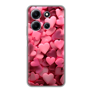 Силиконовый чехол на Infinix Note 30i с принтом розовые сердечки Силиконовый чехол на Infinix Note 30i с принтом розовые сердечки