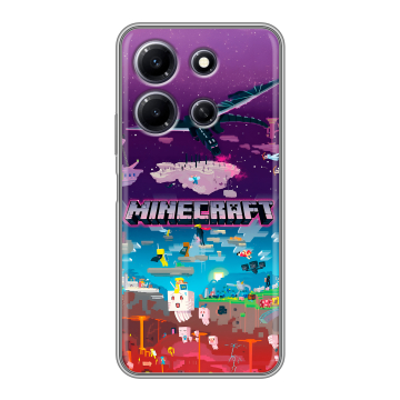 Силиконовый чехол на Infinix Note 30i с принтом Майнкрафт Minecraft Силиконовый чехол на Infinix Note 30i с принтом Майнкрафт Minecraft