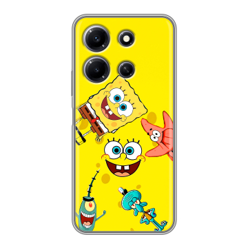 Силиконовый чехол на Infinix Note 30i с принтом Спанч боб Спанчбоб Силиконовый чехол на Infinix Note 30i с принтом Спанч боб Спанчбоб
