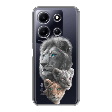 Силиконовый чехол на Infinix Note 30i с принтом Львы Силиконовый чехол на Infinix Note 30i с принтом Львы