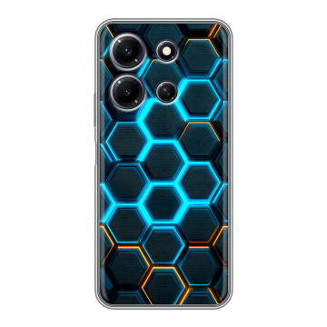 Силиконовый чехол на Infinix Note 30i с принтом Неоновые соты Силиконовый чехол на Infinix Note 30i с принтом Неоновые соты