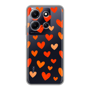 Силиконовый чехол на Infinix Note 30i с принтом Сердечки Силиконовый чехол на Infinix Note 30i с принтом Сердечки