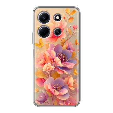 Силиконовый чехол на Infinix Note 30i с принтом Цветы и бабочки Силиконовый чехол на Infinix Note 30i с принтом Цветы и бабочки