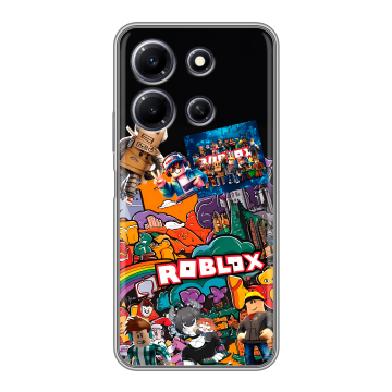 Силиконовый чехол на Infinix Note 30i с принтом Roblox Роблокс