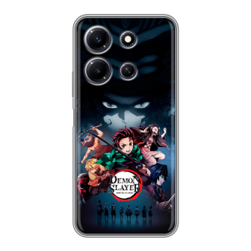 Силиконовый чехол на Infinix Note 30i с принтом Demon Slayer Клинок рассекающий демонов Силиконовый чехол на Infinix Note 30i с принтом Demon Slayer Клинок рассекающий демонов