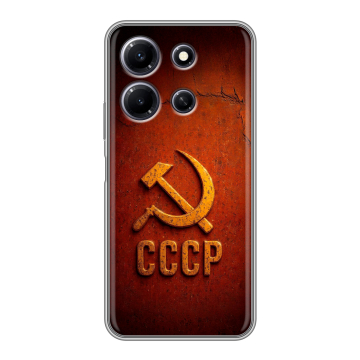 Силиконовый чехол на Infinix Note 30i с принтом Флаг Герб СССР