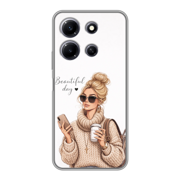 Силиконовый чехол на Infinix Note 30i с принтом женский