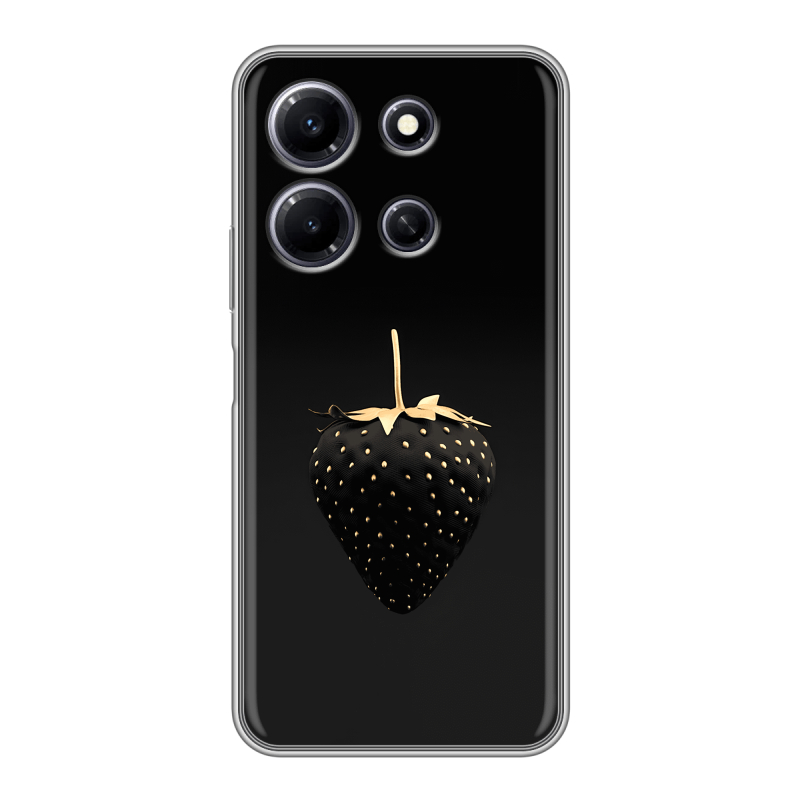 Силиконовый противоударный чехол на Infinix Note 30i с принтом Черная клубника Силиконовый противоударный чехол на Infinix Note 30i с принтом Черная клубника
