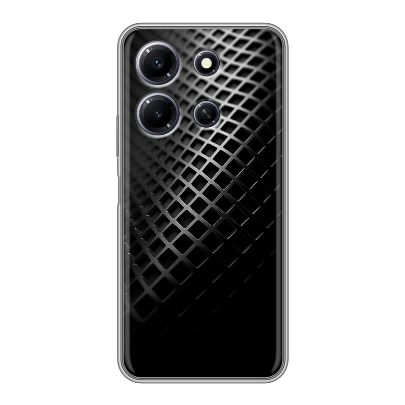 Силиконовый противоударный чехол на Infinix Note 30i с принтом Текстура металла Силиконовый противоударный чехол на Infinix Note 30i с принтом Текстура металла