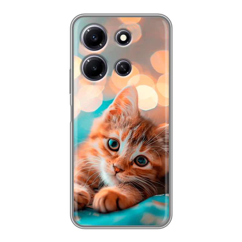 Силиконовый чехол на Infinix Note 30i с принтом котик Силиконовый чехол на Infinix Note 30i с принтом котик