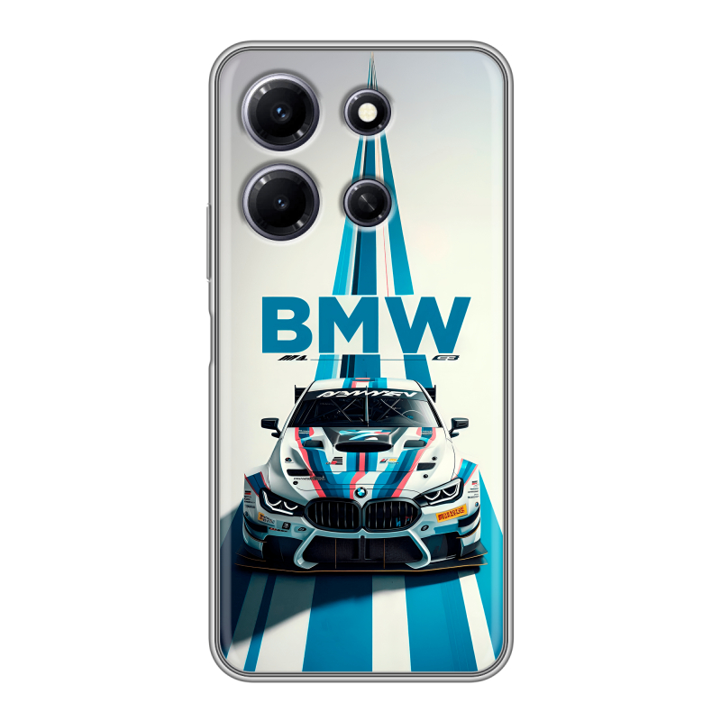 Силиконовый противоударный чехол на Infinix Note 30i с принтом БМВ BMW Силиконовый противоударный чехол на Infinix Note 30i с принтом БМВ BMW