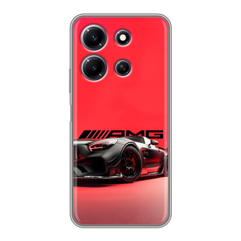 Силиконовый противоударный чехол на Infinix Note 30i с принтом Мерседес Mercedes AMG Силиконовый противоударный чехол на Infinix Note 30i с принтом Мерседес Mercedes AMG