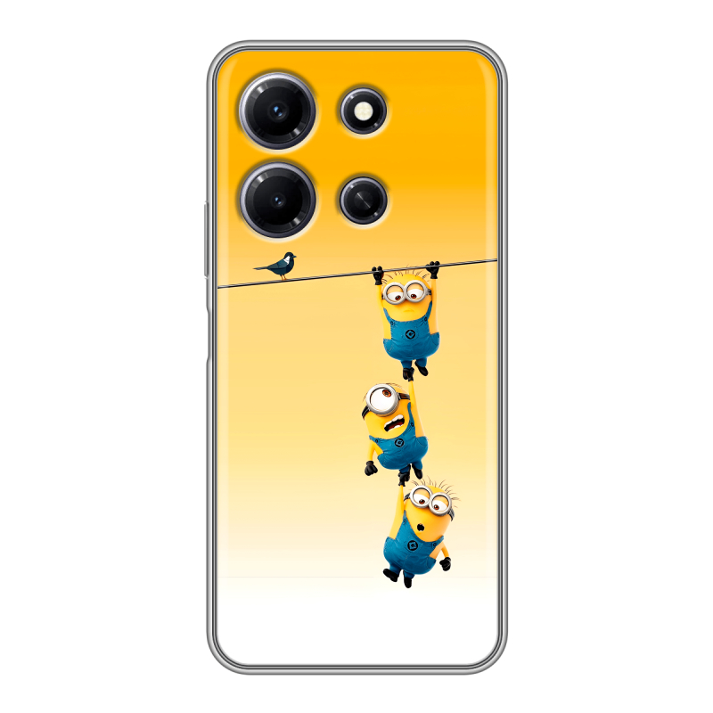 Силиконовый противоударный чехол на Infinix Note 30i с принтом Миньоны Силиконовый противоударный чехол на Infinix Note 30i с принтом Миньоны