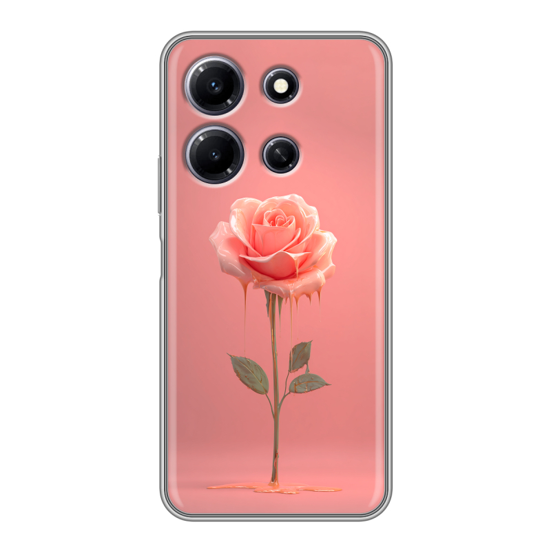 Силиконовый чехол на Infinix Note 30i с принтом Розовая роза Силиконовый чехол на Infinix Note 30i с принтом Розовая роза