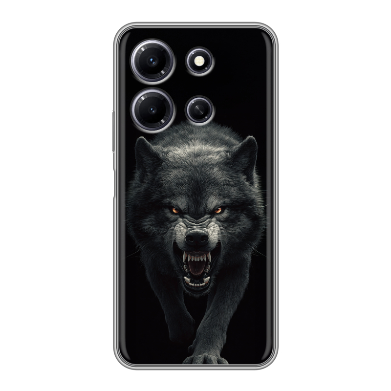Силиконовый чехол на Infinix Note 30i с принтом Волк Силиконовый чехол на Infinix Note 30i с принтом Волк