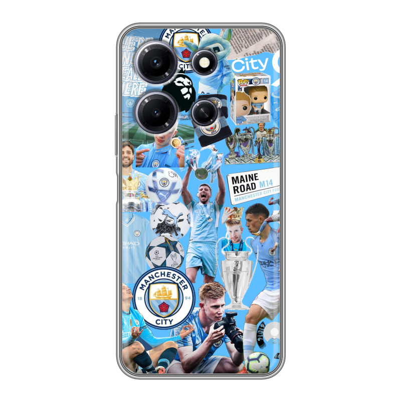 Силиконовый противоударный чехол на Infinix Note 30i с принтом Man City Манчестер Сити Силиконовый противоударный чехол на Infinix Note 30i с принтом Man City Манчестер Сити