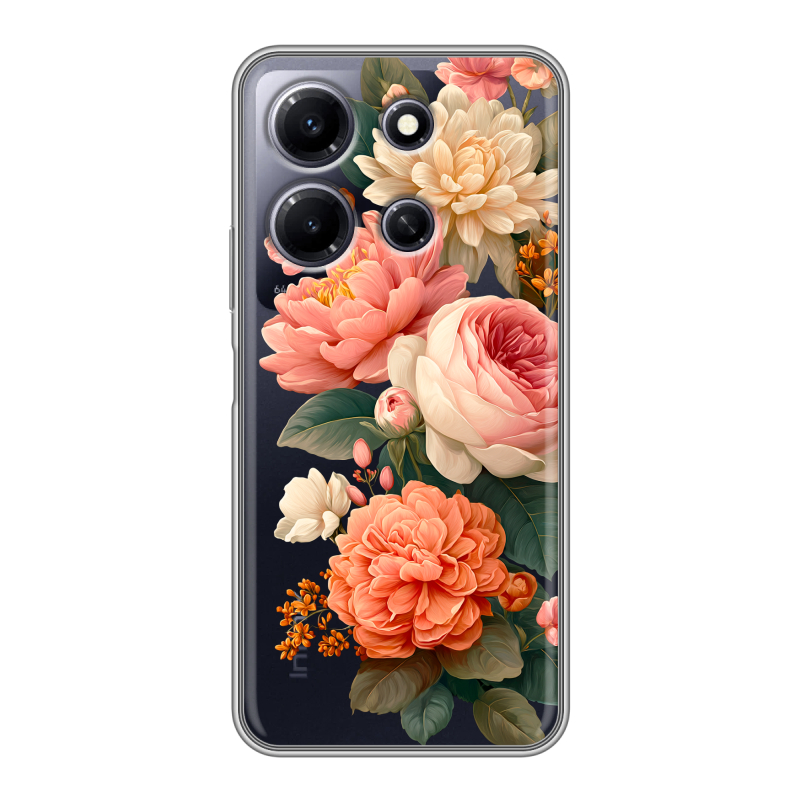 Силиконовый чехол на Infinix Note 30i с принтом цветы Силиконовый чехол на Infinix Note 30i с принтом цветы
