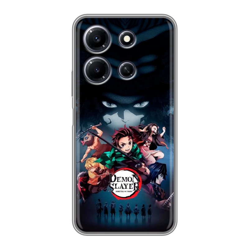 Силиконовый чехол на Infinix Note 30i с принтом Demon Slayer Клинок рассекающий демонов Силиконовый чехол на Infinix Note 30i с принтом Demon Slayer Клинок рассекающий демонов