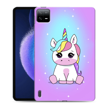 Силиконовый чехол на планшета Xiaomi Pad 6 с принтом Единорог