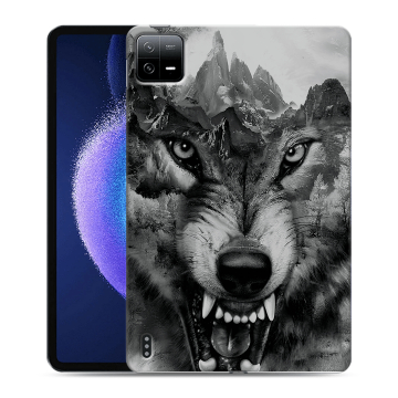 Силиконовый чехол на планшета Xiaomi Pad 6 с принтом Волк